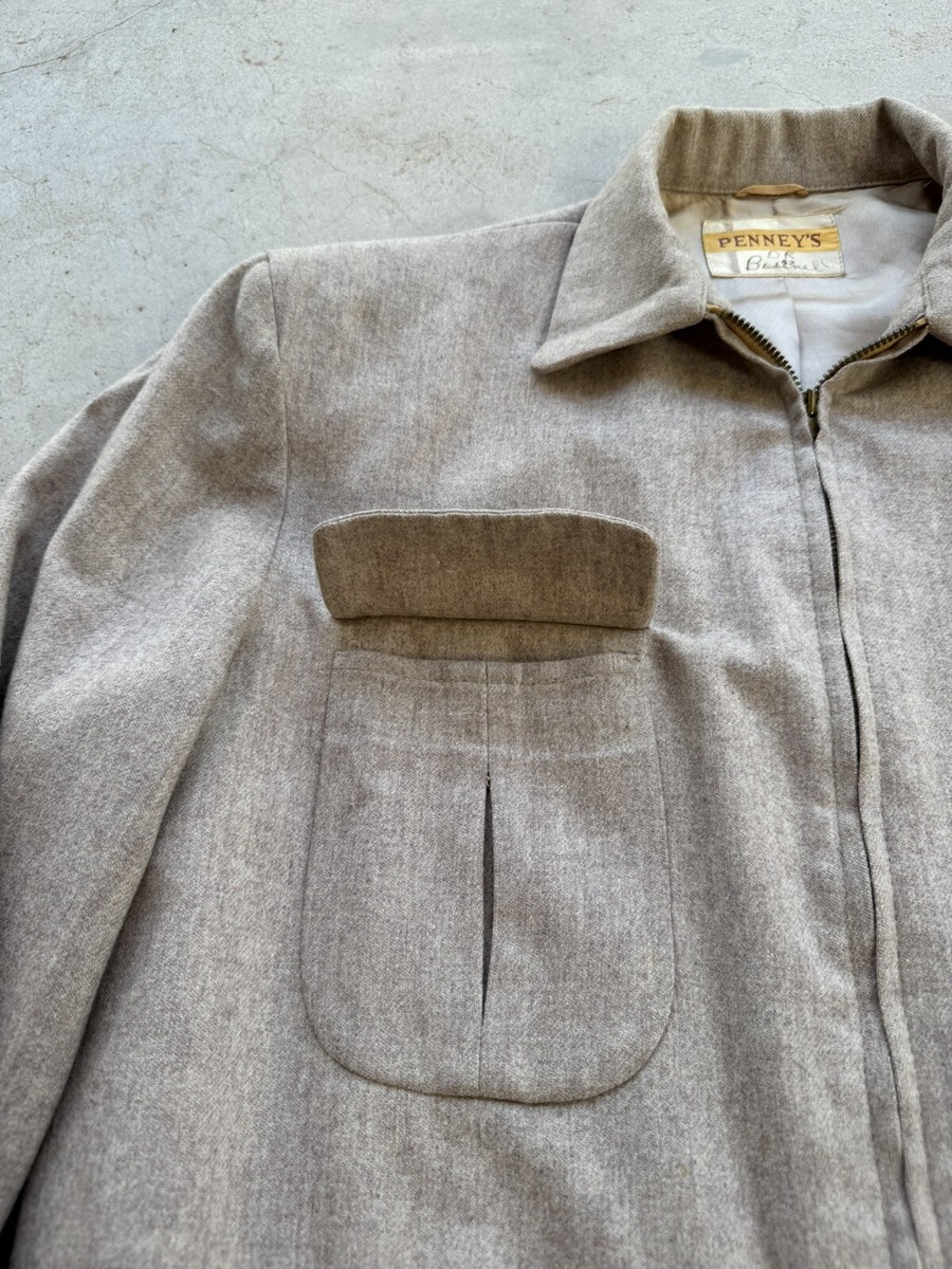 1950s Vintage PENNEYS Wool Tan Jacket sz 42 Rockabilly Ricky 1950s Vintage PENNEYS Wool Tan Jacket sz 42 Rockabilly Ricky