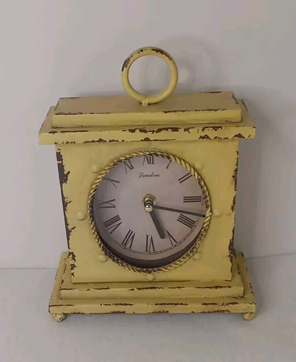 Hobby Lobby Distressed Metal Yellow London Clock
