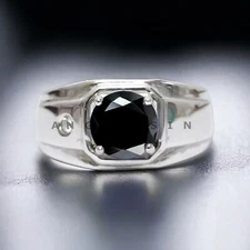 Onyx Gemstone With 925 Sterling Silver Groom Ring For Men's #AL281