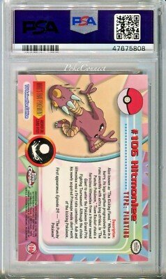 PSA 10 GEM MINT Pokemon HITMONLEE 2000 Topps Chrome Series 2 #106