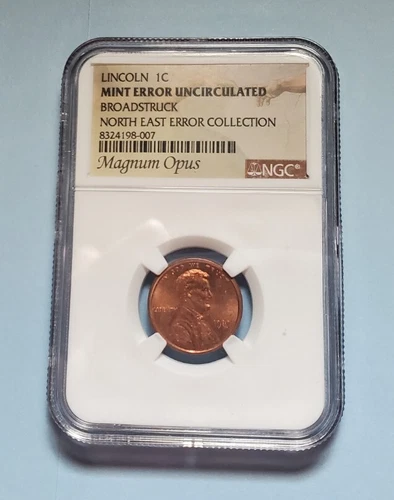 1983 LINCOLN CENT NGC MINT ERROR BROADSTRUCK NORTH EAST ERROR COLLECTION #S212