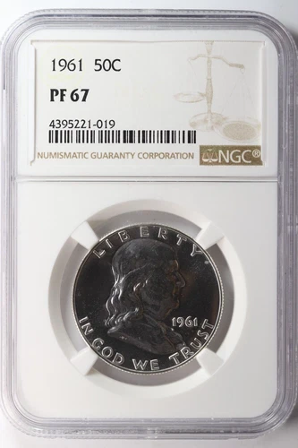 1961 Franklin Silver Proof Half Dollar NGC PF67 50c
