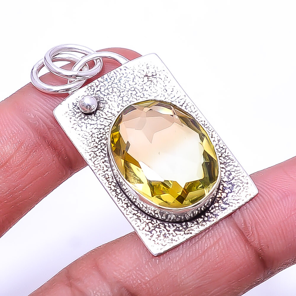 Bi-Colour Tourmaline Handmade Gemstone 925 Sterling Silver Pendant 1.64