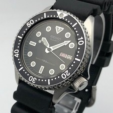 Seiko Quartz Diver 150m 6458-6000 Vintage 1983 Quadrante Nero Day-Date Giappone #2438