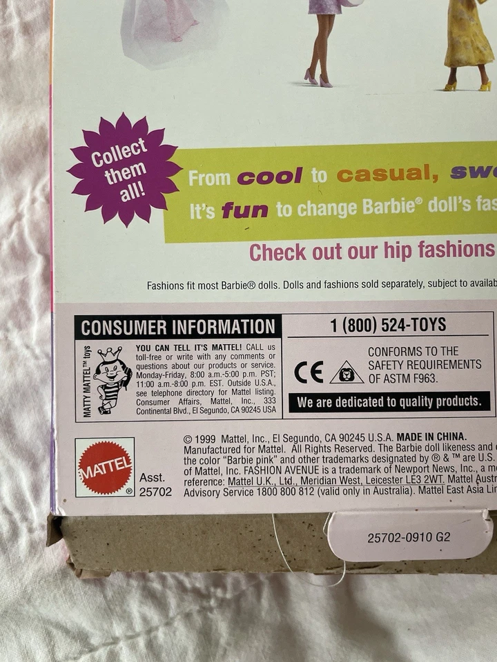 Mattel Barbie Fashion Avenue 1999 Niñas Almuerzo Azul Pantalones Conjunto Nuevo Foto 2 de 2