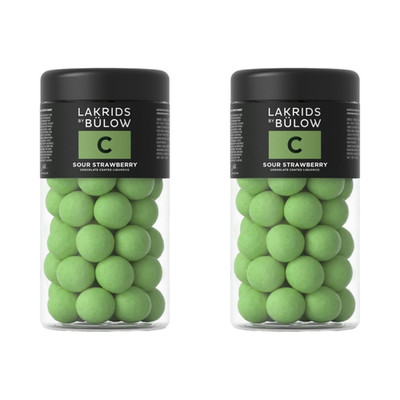 2x Lakrids by Bülow C Sour Strawberry 270g White Chocolate Liquorice
