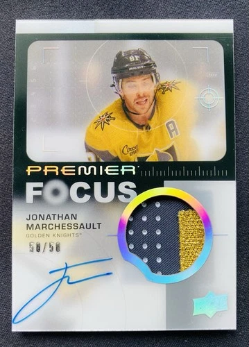 23-24 UD PREMIER FOCUS PATCH AUTO JONATHAN MARCHESSAULT #PFP-MA 50/50 MINT