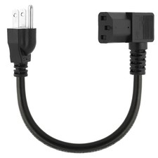 1-Feet Nema 5-15P to IEC 320 C13 Left Angled Power Cord,US 3-Prong Male to Le...