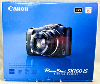 Canon PowerShot SX160 IS Black 16 MP Digital Camera 16x Optical