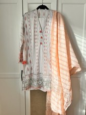 J. Pret Junaid Jamshed Pakistani Designer 3pcs Embroidered Suit Dress Size M/12