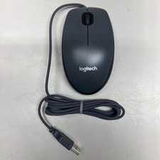 LOGITECH Full-Size USB Wired Mouse 4.5" x 2.5" Black M100