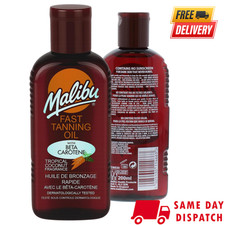 Malibu Bronzing Fast Tanning Oil 200ml Beta Carotene Coconut Water Resistant UK
