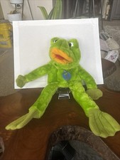 1982 Vintage DAKIN Green Stuffed Frog 16" Full Body Hand Puppet
