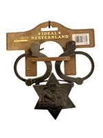 Sheriff-Set Antik Handschellen + Stern | Fasching Karneval KostüM SchröDel | Neu