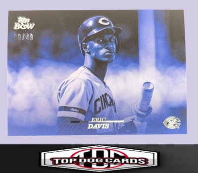 2024 Topps Black & White #21 Eric Davis Blue #/49 Cincinnati Reds