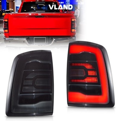 VLAND Full LED Tail Lights For 09-18 Dodge Ram 1500 2500 3500 Red Lens Rear Lamp