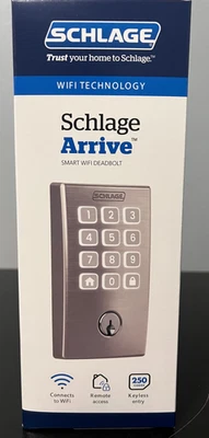 Schlage Arrive Century Satin Nickel Smart Wi-Fi Bluetooth Keypad Deadbolt Lock