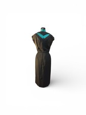 1950s Estevez Black Silk Wiggle Dress | Architectural Cutout| Couture