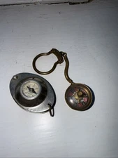 Vintage Keychain Lot – Occupied Japan Compass & Mini Roulette Wheel