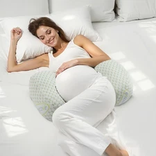 Pregnancy Wedge Pillow W-Shaped Pregnant Maternity Pillow Soft and Breathable