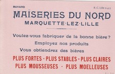 Ancien BUVARD Maiseries du NORD a MARQUETTE LEZ LILLE produits pour la Biere