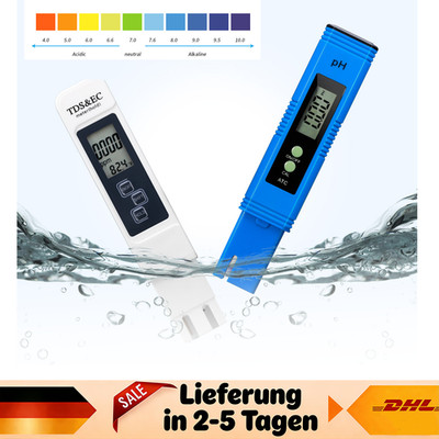 Tragbarer PH TDS EC Temperatur Meter Digital Tester für Wassertest 0-9990ppm