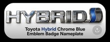Toyota Hybrid Chrome Blue Emblem Badge Nameplate