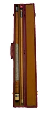 VTG Crest Pool Cue Hard Rock Maple  High Impact Ferrule Leather Tip With Case