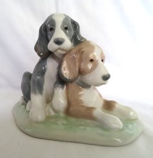 Vintage NAO by Lladro 'Two Tired Puppies' Figurine Daisa 1987
