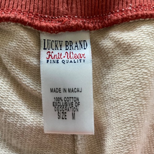 VTG Y2K Lucky Brand Womens Sz M Sweatpants Tattoo Floral Love Peace Wide Leg - Picture 7 of 17