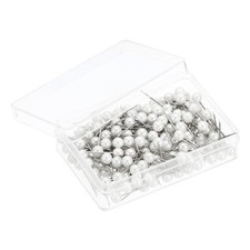 200 Pcs Push Pins, Round Head Thumb Tacks Marking Decor Pins Pearl White