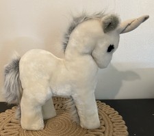 Vintage Dakin Fun Farm White Unicorn Plush 11" Standing Stuffed Animal 1981