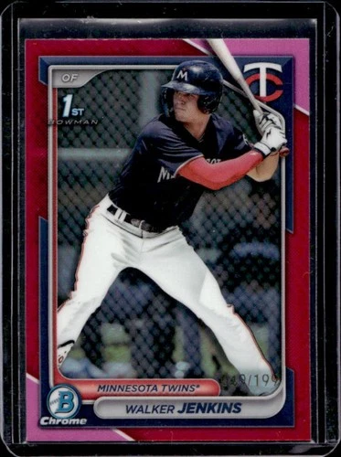 2024 Bowman Walker Jenkins Chrome Fuchsia Refractor 1st Prospect #49/199 Twins