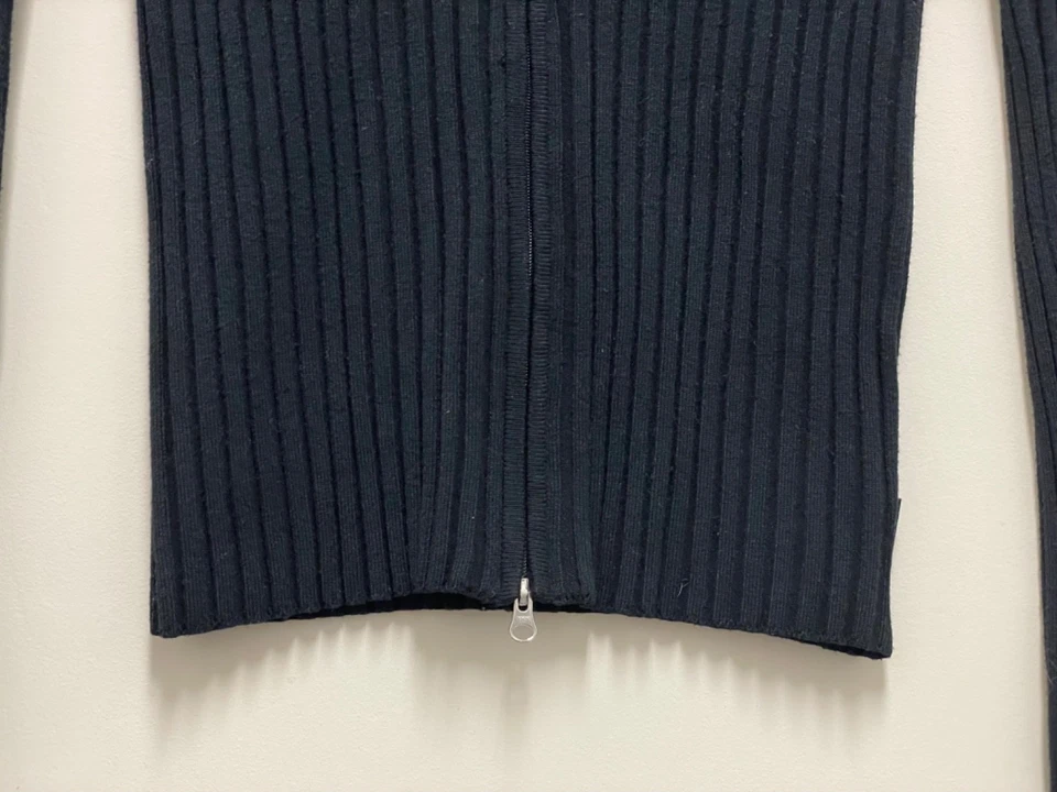 Top de Colección Obermeyer - Rayón Negro/Spandex Acanalado Tejido Cuello Simulado 1/2 Cremallera, Mediano Foto 4 de 4