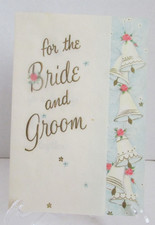 Tarjeta de felicitación campana boda sello años 50 60 DE COLECCIÓN - NUEVA