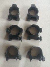 Lot Of 3 Rifle Scope Rings Weaver 1" Low , Shiney Aluminum Low , Matt Aluminum