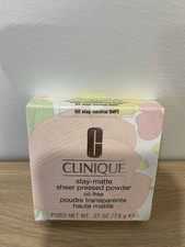 New in Box! Clinique Stay-Matte Sheer Pressed Powder Oil Free ~ 02 Stay Neutral