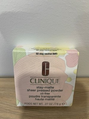 New in Box! Clinique Stay-Matte Sheer Pressed Powder Oil Free ~ 02 Stay Neutral