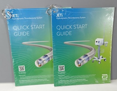 Abbot JETi  Peripheral Thrombectomy System Quick Start Guide Hangers X 6 NEW
