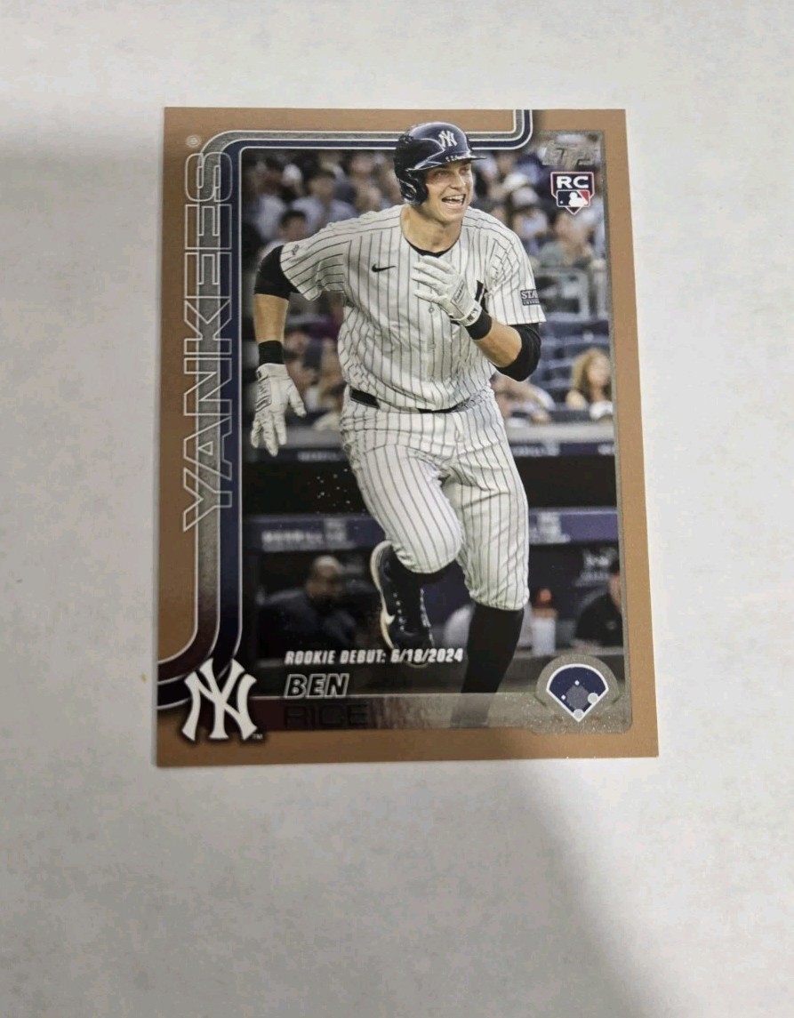 2025 Topps Update Ben Rice #US25 RC Debut Gold Parallel #'d /2025 Yankees