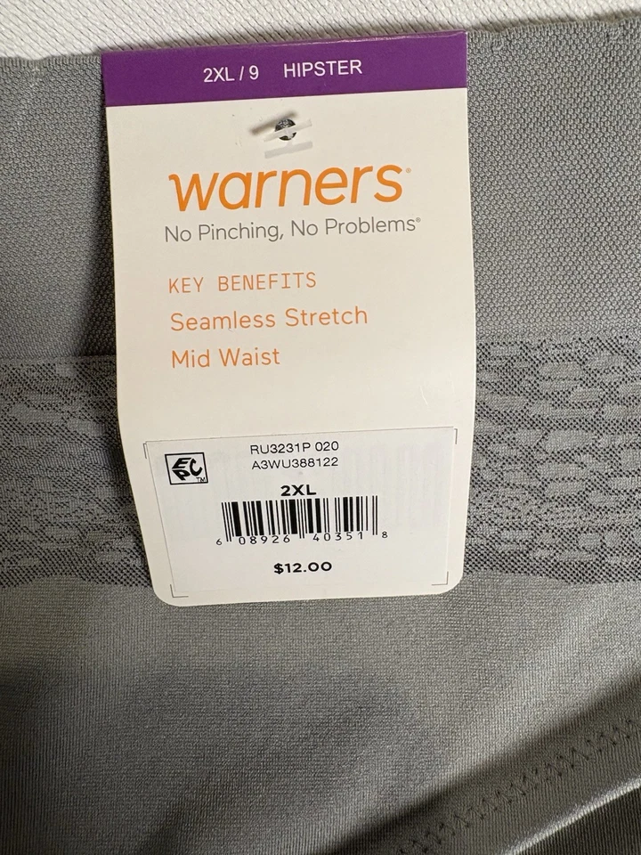 NUEVO Panty Warners No Pinch No Problems Bragas Hipster 2 Pares Para Mujer’s 2xlarge Foto 3 de 4