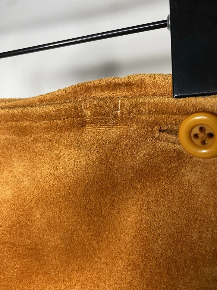 CO-OP para Mujer Falda Envolvente de Cuero Flecos Talla 10 Marrón Western Rodeo Boho Midi Foto 2 de 4