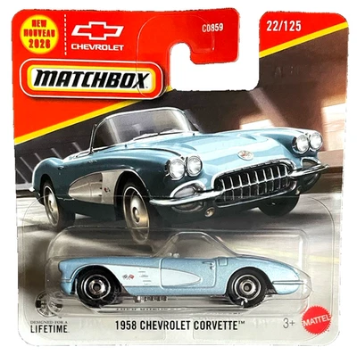 Matchbox 1958 Chevrolet Corvette C1 Cabrio 22/125 2026 1:64 Modellauto Spielzeug