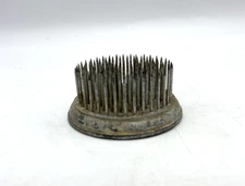 Vintage Heavy Metal Floral Frog 2”D Spiked Flower Holder Arranger