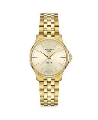 CERTINA Women Analog Quartz Casual Watch Classic Dress Gold color Dial Waterproo