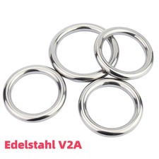 Edelstahl O Ring V2A 304 Schnurstärke 3 bis 16mm Stahlring Ringe Poliert Solide