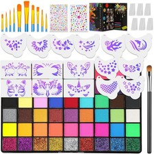 Professional Face Painting Kit for Kids and Adults   54 Color Water 54-colors