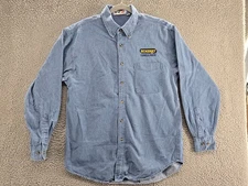 Vintage Eckerd Men's Shirt Medium Express Photo Denim Button-Up Blue Nu Sport