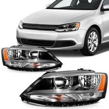 Headlight Assembly For 2011-2018 Chrome Housing Amber Reflector Clear Lens