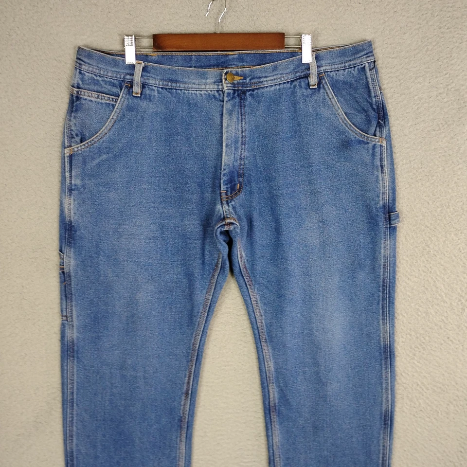KEY Industries Fleece Lined Jeans Mens 40x32 Blue Relaxed Fit Dungaree Carpenter - Image 4 of 4